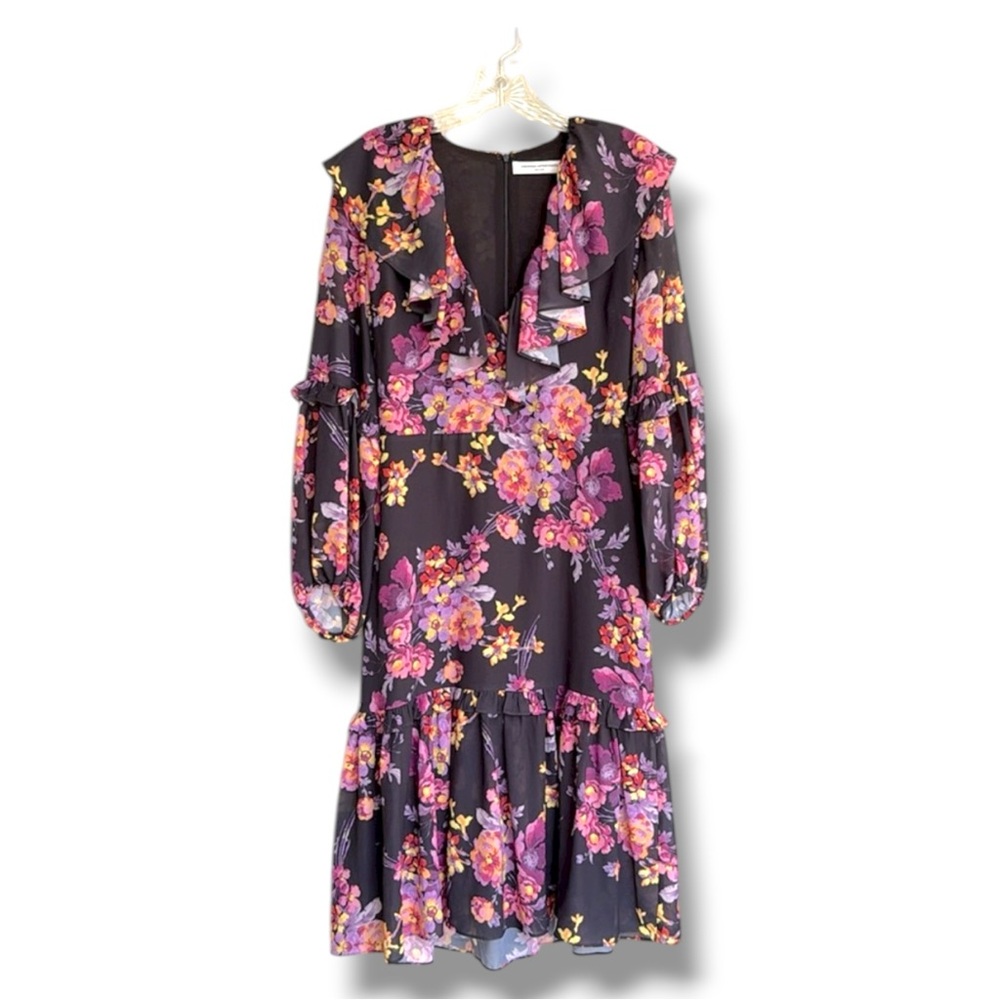 Amanda Uprichard Talulah Midi Dress in Evening Blossom Floral Print Size Small - Picture 2 of 15